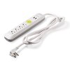 Easylife Tech 4 Outlet 2 USB Port Pwr Strip 1200J Surge Protector 6FT Ext Cord, PK 3 0-2628-PK